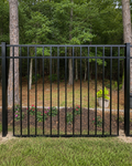 Black aluminum fence section for a Northeast Florida home