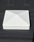 White standard vinyl fence post cap