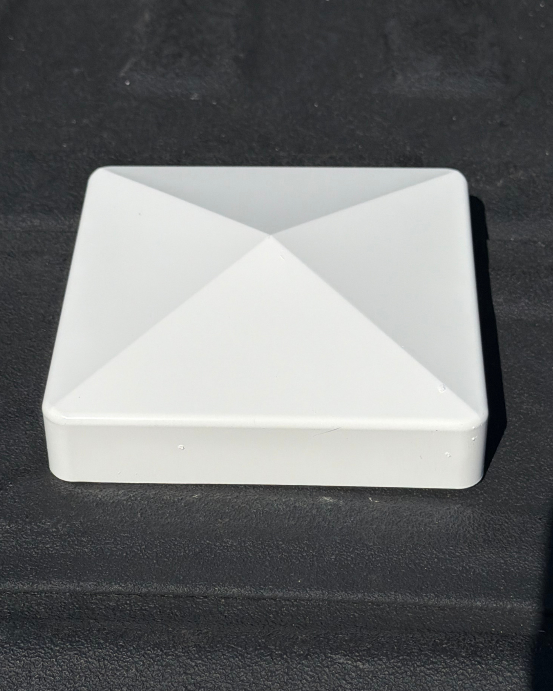 White standard vinyl fence post cap