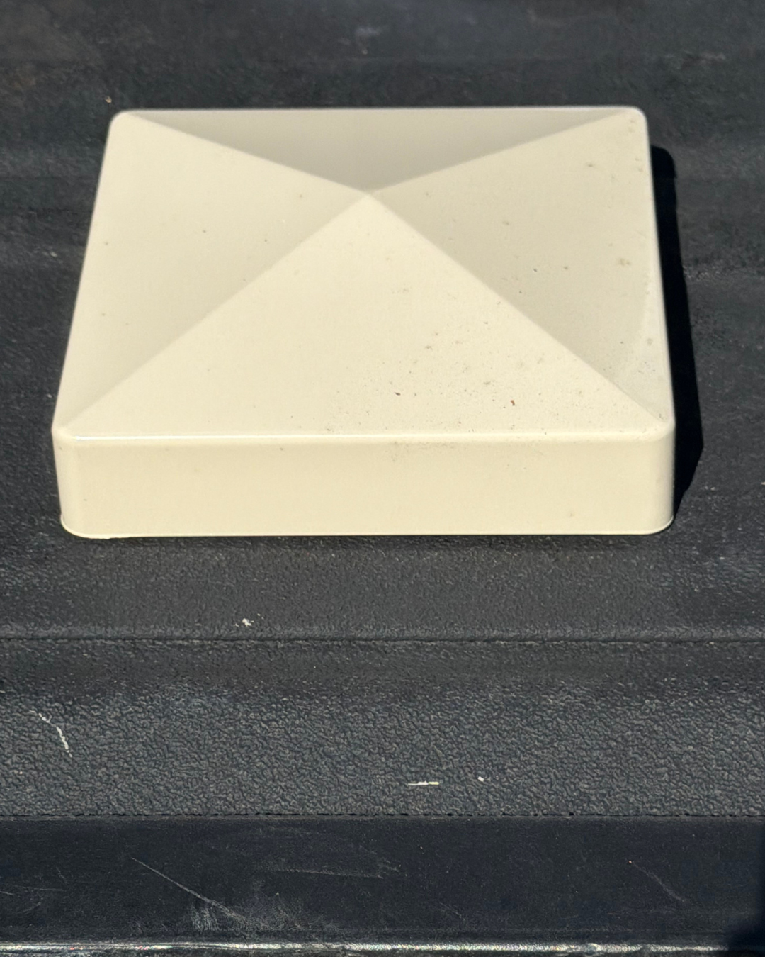 Tan New England vinyl fence post cap