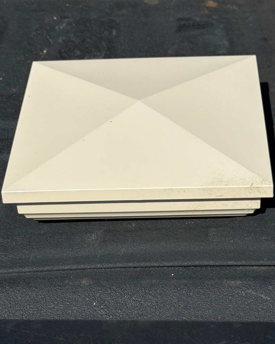 White New England vinyl fence post cap
